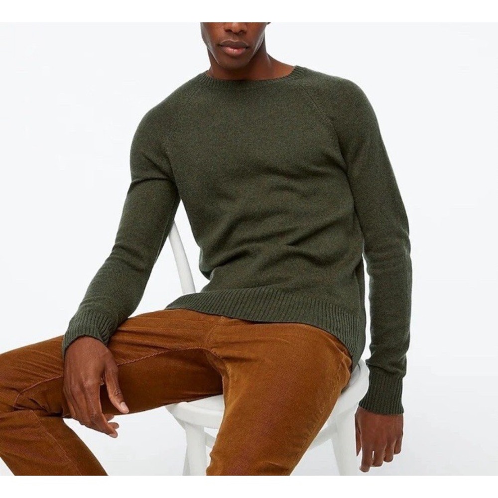 J.Crew Factory Crewneck Sweater in Soft Lambswool‎ Blend Size XL Preppy Green